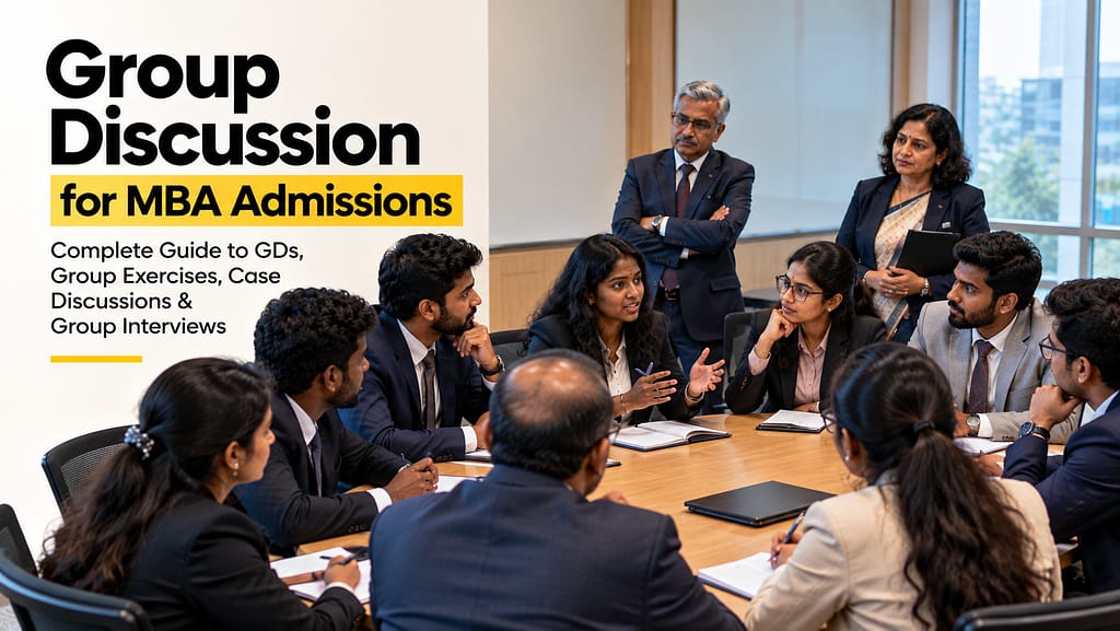 Group discussion for MBA admissions with Indian candidates and moderators