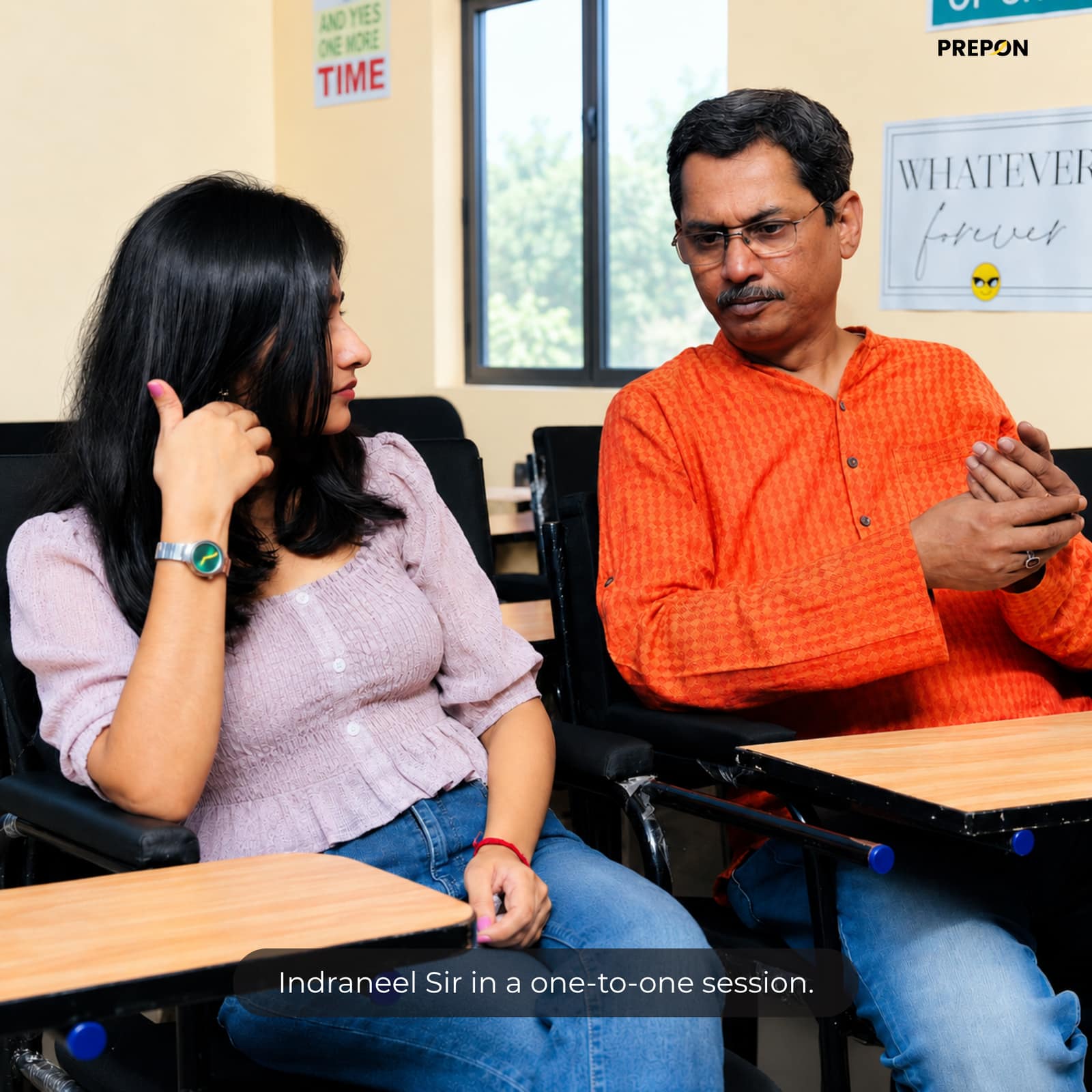 Indraneel Sir conducting a one-to-one PREPON session with a student for CAT & OMETs preparation