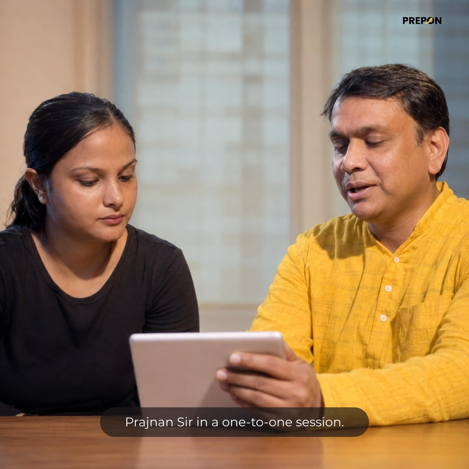 Prajnan Ray conducting a one-to-one PREPON mentoring session with a student for CAT & OMETs preparation
